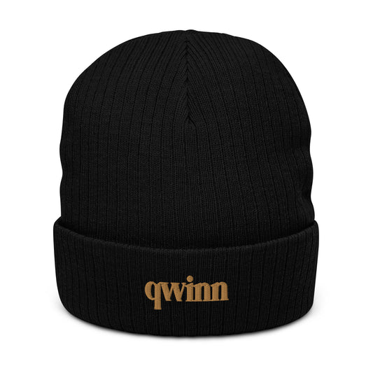 Qwinn Logo Ribbed Knit Beanie